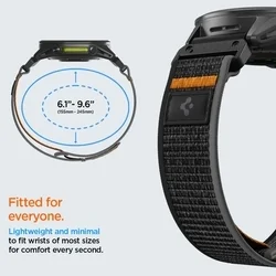 Garmin QUICKFIT 22 mm - Spigen Athlex Air - okosóra szövet szíj, fekete/narancssárga-4