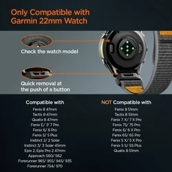 Garmin QUICKFIT 22 mm - Spigen Athlex Air - okosóra szövet szíj, fekete/narancssárga-9