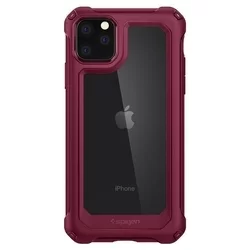 iPhone 11 PRO MAX Telefontok - SPIGEN GAUNTLET bordó ütésálló tok-2