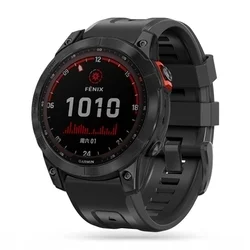 Okosóra szilikon szíj - GARMIN FENIX 5 / 6 / 6 PRO / 7 / 8 / 8 PRO (47 MM) - TECH-PROTECT Iconband fekete szilikon szíj-1