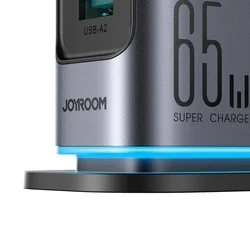 Hálózati töltő: Joyroom JR-TCM02 - 4 Type-C (USB-C) / 2 USB porttal, hálózati töltő, szürke, 65W-4