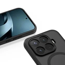 Telefontok Xiaomi 17T Pro - Tech-Protect Magmat MagSafe kompatibilis áttetsző műanyag hátlap tok, fekete szilikon kerettel-1