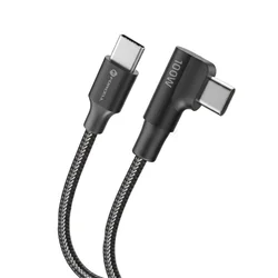 Forcell F-Energy - Type-C / Type-C (USB-C) szövet kábel (90 fokban elfordított csatlakozó véggel), 120 cm / 100W-1
