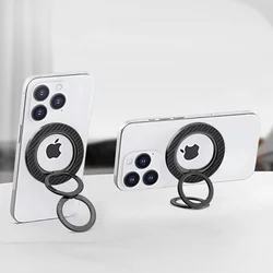 Tech-Protect MMR800 - mágneses MagSafe kompatibilis, telefontartó fém ujjgyűrű - karbon mintás-6