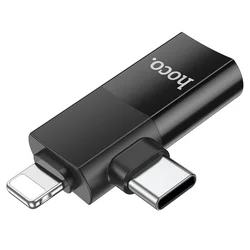 Hoco UA17 - Lightning / Type-C (USB-C) / USB - OTG adapter, fekete-5