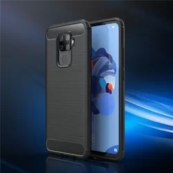 Huawei Mate 30 Lite Telefontok - fekete Carbon szilikon telefon tok-1