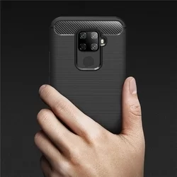 Huawei Mate 30 Lite Telefontok - fekete Carbon szilikon telefon tok-3