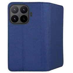 Telefontok Xiaomi 17T - kék mágneses szilikon keretes könyvtok-1