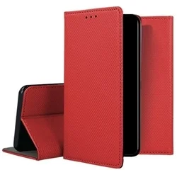 Telefontok Xiaomi 17T Pro - piros mágneses szilikon keretes könyvtok-3