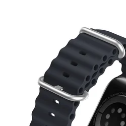 Apple Watch 38 / 40 / 41 mm okosóra szíj - Dux Ducis  Grafitszürke szilikon szíj -3