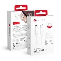 Forcell C338 - Type-C / Type-C (USB-C) fehér kábel, 1,5m, 3A-6