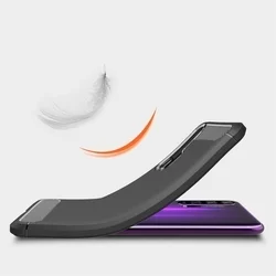 Honor 20 Pro Telefontok - Carbon Fiber fekete szilikon tok-2