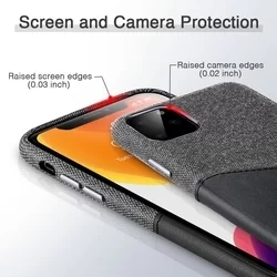 iPhone 11 PRO Telefontok - ESR Metro Wallet szövet-műbőr kemény, elegáns hátlaptok-6