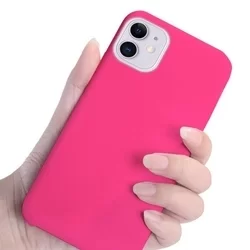iPhone 11 Pro Max Telefontok - hot pink szilkon tok-3
