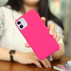 iPhone 11 Pro Max Telefontok - hot pink szilkon tok-5