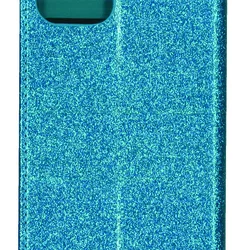 iPhone 11 PRO MAX Telefontok - kék Shiny mágneses szilikon keretes könyvtok-1