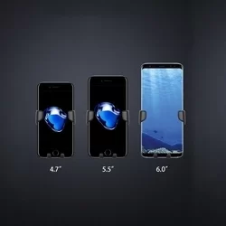 Univerzális Telefontartó: szellőzőrácsra rögzíthető telefontartó, fekete-5