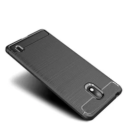 Nokia 2.2 Telefontok - Carbon mintás szilikon tok, fekete-1