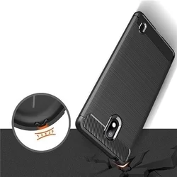 Nokia 2.2 Telefontok - Carbon mintás szilikon tok, fekete-2