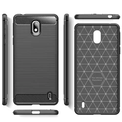 Nokia 2.2 Telefontok - Carbon mintás szilikon tok, fekete-3