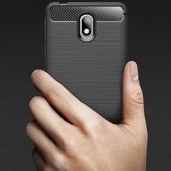 Nokia 2.2 Telefontok - Carbon mintás szilikon tok, fekete-4