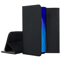 Xiaomi Redmi Note 8 / Note 8 2021 Telefontok - fekete mágneses szilikon keretes könyvtok-1