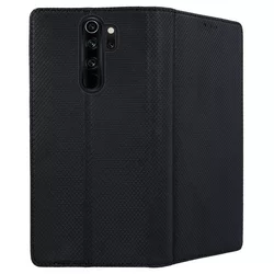 Xiaomi Redmi Note 8 Pro Telefontok - fekete mágneses szilikon keretes könyvtok-2