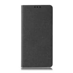 Xiaomi Redmi Note 8 Pro Telefontok - Denim fekete szilikon keretes könyvtok-3