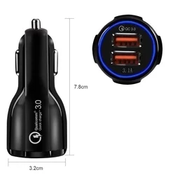 Wozinsky WCC-02 Autós töltő - szivartöltő fej, 2USB, 3,1A, fekete-2