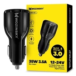 Wozinsky WCC-02 Autós töltő - szivartöltő fej, 2USB, 3,1A, fekete-3