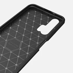 Honor 20 / Huawei Nova 5T Telefontok - Carbon Fiber fekete szilikon tok-8