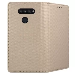 Telefontok LG K50s - arany mágneses szilikon keretes könyvtok-2