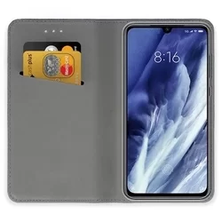 Telefontok Xiaomi Mi 9 Pro - kék mágneses szilikon keretes könyvtok-2