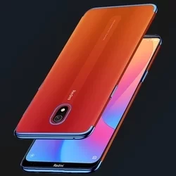 Xiaomi Redmi 8A Telefontok - Forcell Electro kék keretes, átlátszó szilikon tok-1