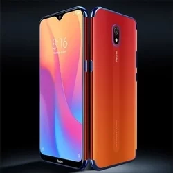 Xiaomi Redmi 8A Telefontok - Forcell Electro kék keretes, átlátszó szilikon tok-2