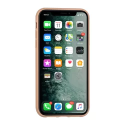 iPhone 11 PRO MAX Telefontok - UNIQ barna műbőr hátlaptok, szilikon kerettel, kártyatartóval-3