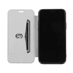 Telefontok Samsung Galaxy A51 - ezüst-átlátszó könyvtok-1