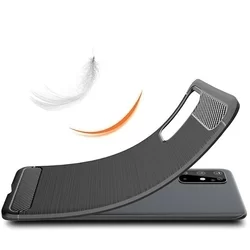 Samsung Galaxy S20+ (S20 Plus) Telefontok - Forcell CARBON fekete szilikon tok-3