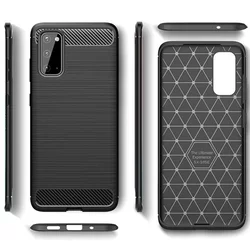 Samsung Galaxy S20 Telefontok - Forcell CARBON fekete szilikon tok-2