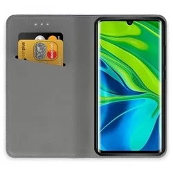 Telefontok Xiaomi Mi Note 10 / Mi Note 10 Pro - fekete mágneses szilikon keretes könyvtok-1