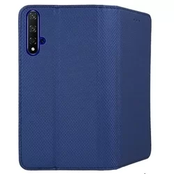 Honor 20 / Huawei nova 5T Telefontok - kék mágneses szilikon keretes könyvtok-3
