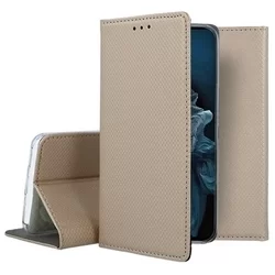 Honor 20 / Huawei nova 5T Telefontok - arany mágneses szilikon keretes könyvtok-1