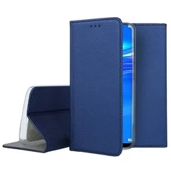 Huawei Y7 2019 / Y7 PRIME 2019 Telefontok - kék mágneses szilikon keretes könyvtok-1