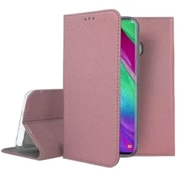 Samsung Galaxy A40 Telefontok - rosegold mágneses szilikon keretes könyvtok-1