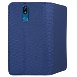 LG K40 Telefontok - kék mágneses szilikon keretes könyvtok-1