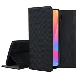 Xiaomi Redmi 8A Telefontok - fekete mágneses szilikon keretes könyvtok-3