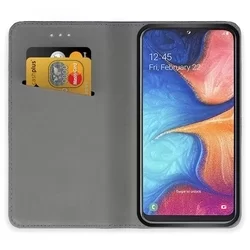 Samsung Galaxy A20e Telefontok - fekete mágneses szilikon keretes könyvtok-1