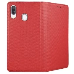 Samsung Galaxy A40 Telefontok - piros mágneses szilikon keretes könyvtok-2