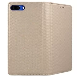 Honor 10 Telefontok - arany mágneses átlátszó szilikon keretes könyvtok-1