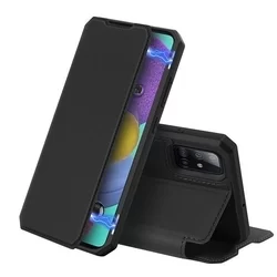 Samsung Galaxy A51 Telefontok - Dux Ducis Skin X fekete flipcover tok-2
